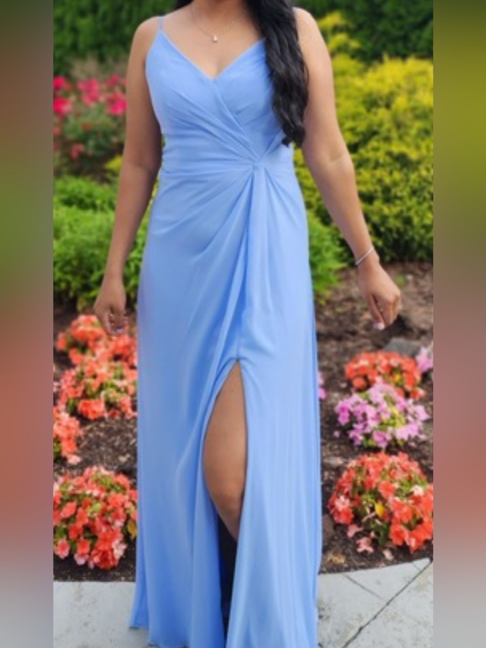 Periwinkle Blue Formal Bridesmaid Gown.